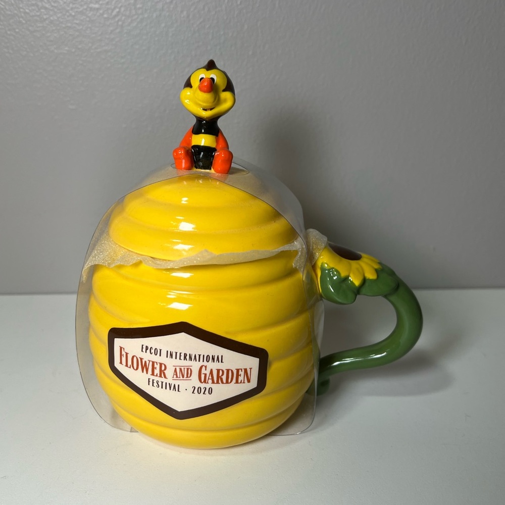 Disney Spike the Bee Honeycomb Mug with lid from EPCOT Flower and Garden 2020